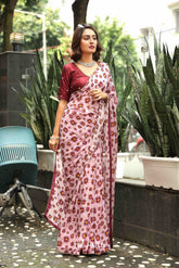 Salina Pink Georgette Saree